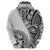 Hibiscus With White Austronesian Tattoo Pattern Zip Hoodie - Polynesian Pride