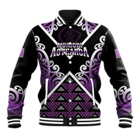 Personalised Aotearoa Moriori Baseball Jacket Maori Pattern New Zealand - Polynesian Pride