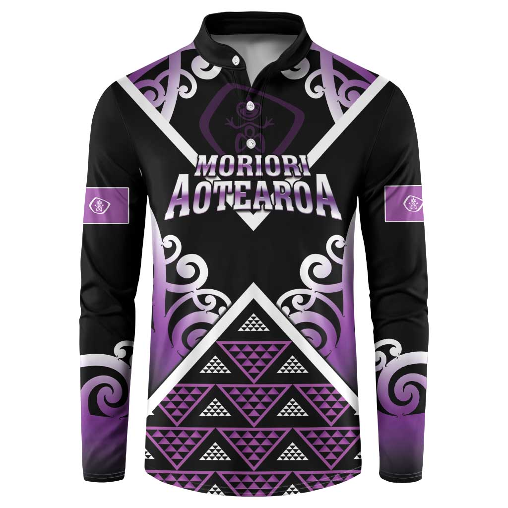 Personalised Aotearoa Moriori Button Sweatshirt Maori Pattern New Zealand - Polynesian Pride