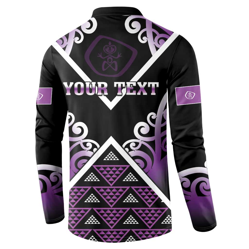 Personalised Aotearoa Moriori Button Sweatshirt Maori Pattern New Zealand - Polynesian Pride