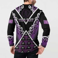 Personalised Aotearoa Moriori Button Sweatshirt Maori Pattern New Zealand - Polynesian Pride