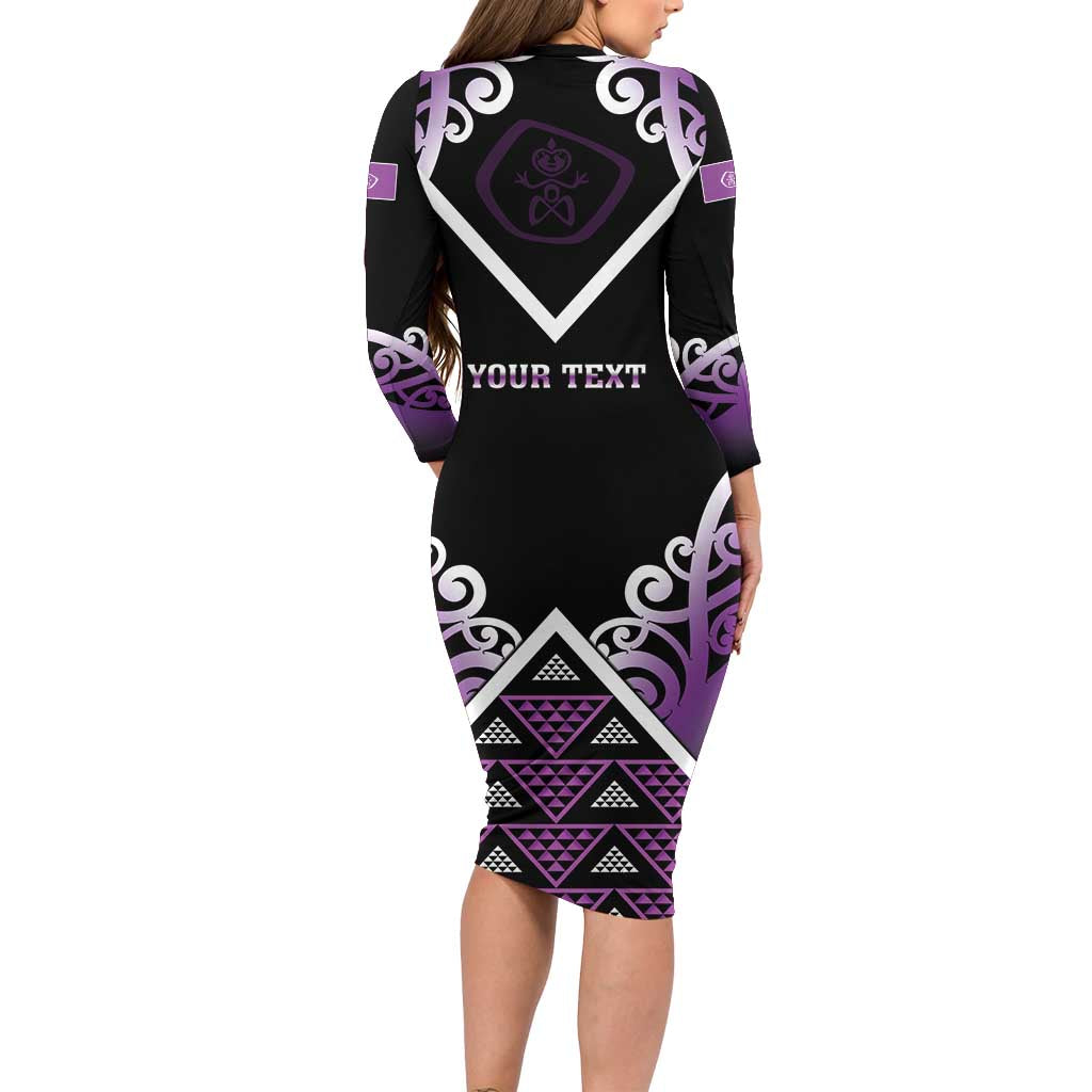 Personalised Aotearoa Moriori Family Matching Long Sleeve Bodycon Dress and Hawaiian Shirt Maori Pattern New Zealand - Polynesian Pride