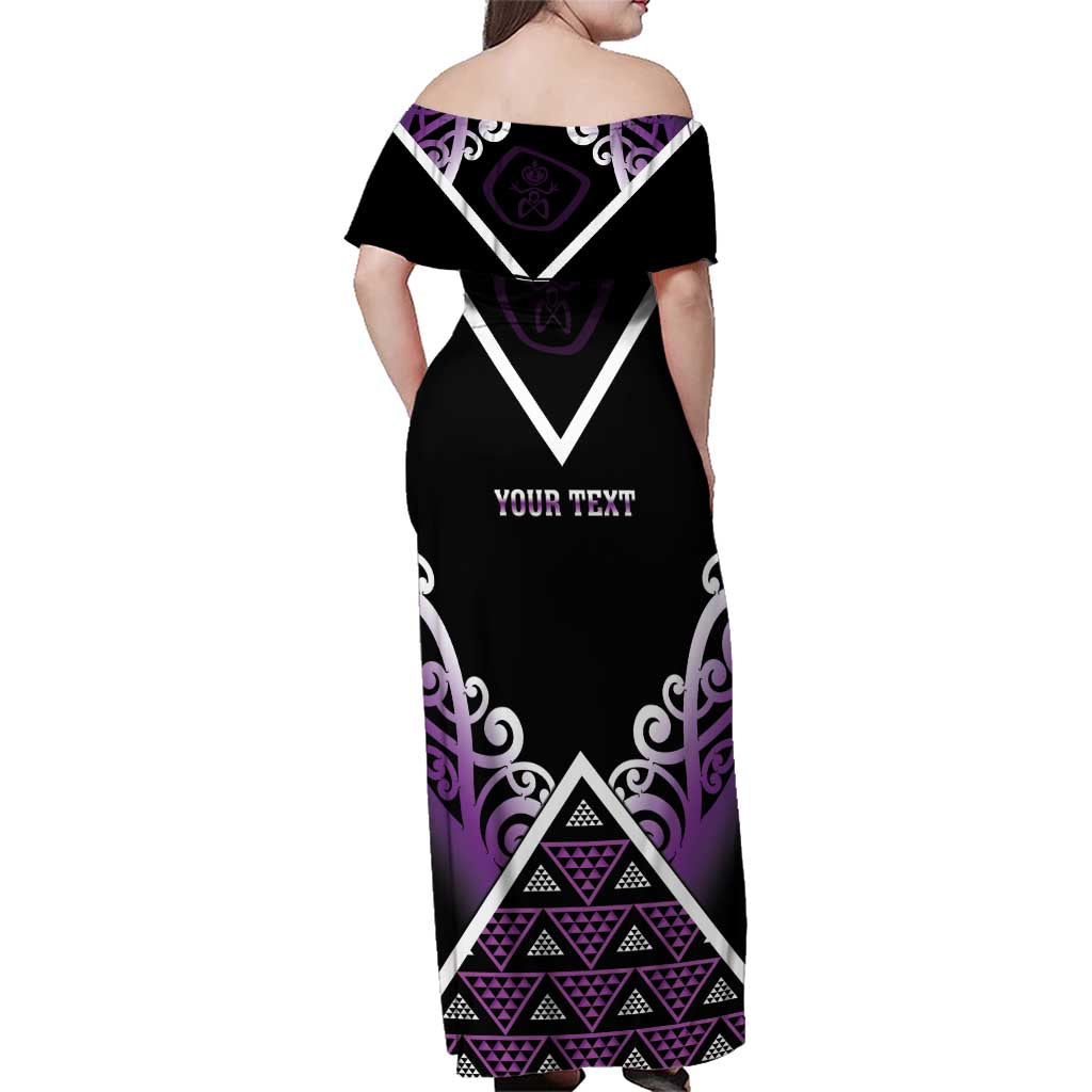Personalised Aotearoa Moriori Family Matching Off Shoulder Maxi Dress and Hawaiian Shirt Maori Pattern New Zealand - Polynesian Pride