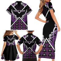 Personalised Aotearoa Moriori Family Matching Short Sleeve Bodycon Dress and Hawaiian Shirt Maori Pattern New Zealand - Polynesian Pride