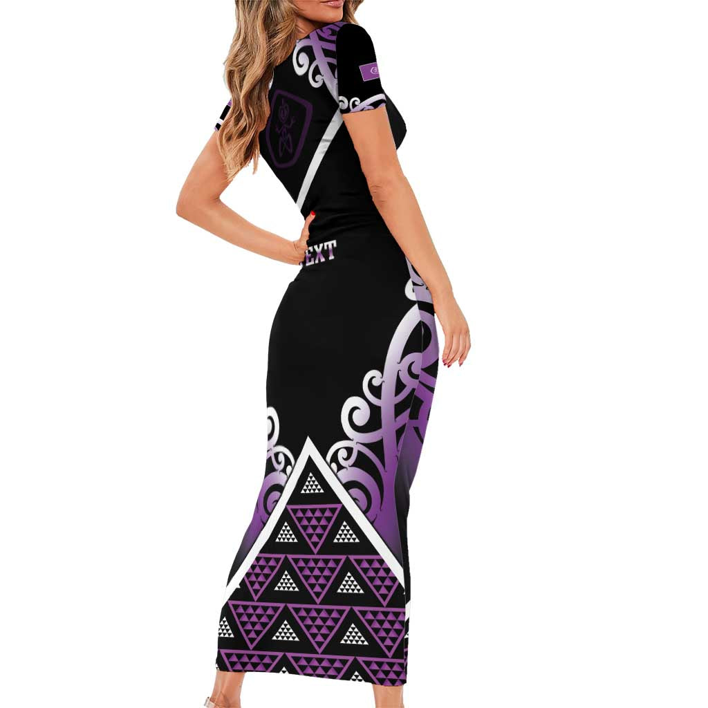 Personalised Aotearoa Moriori Family Matching Short Sleeve Bodycon Dress and Hawaiian Shirt Maori Pattern New Zealand - Polynesian Pride