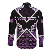 Personalised Aotearoa Moriori Long Sleeve Button Shirt Maori Pattern New Zealand - Polynesian Pride