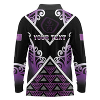Personalised Aotearoa Moriori Long Sleeve Polo Shirt Maori Pattern New Zealand - Polynesian Pride