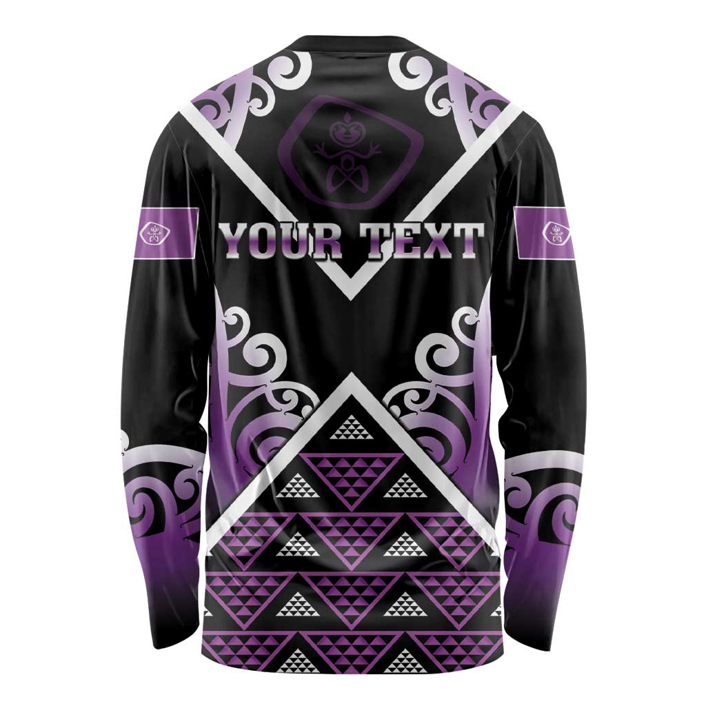 Personalised Aotearoa Moriori Long Sleeve Shirt Maori Pattern New Zealand - Polynesian Pride