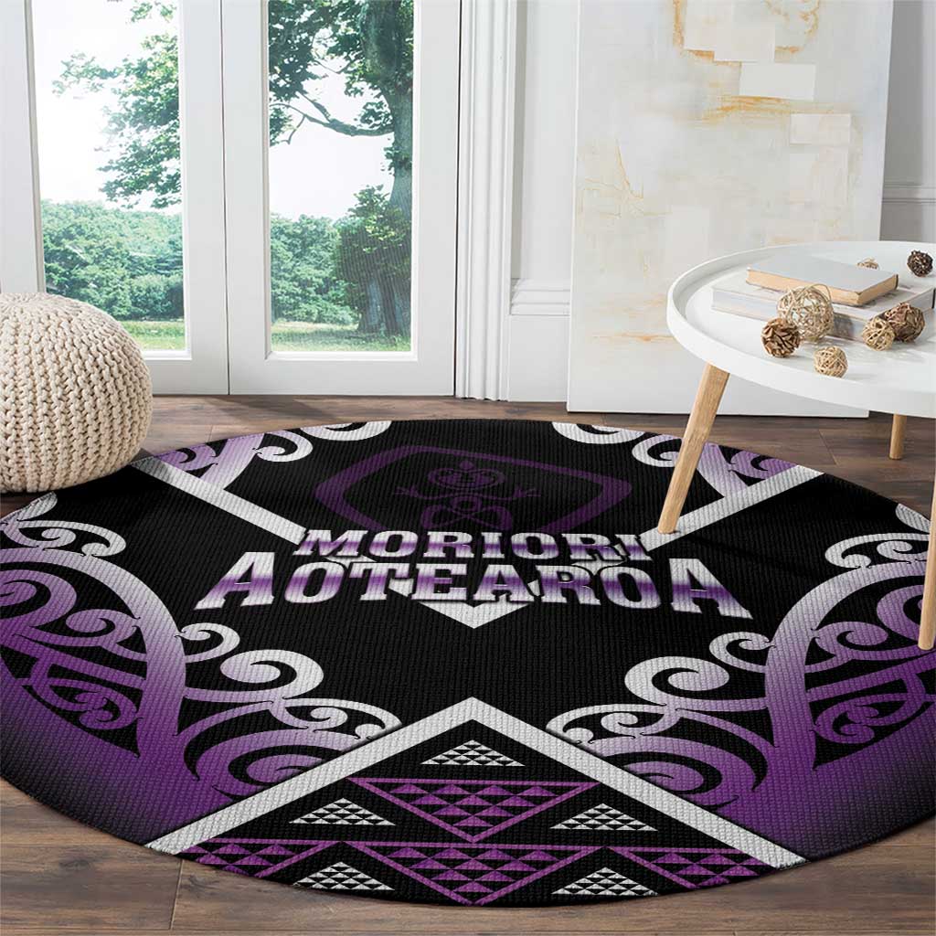 Aotearoa Moriori Round Carpet Maori Pattern New Zealand - Polynesian Pride