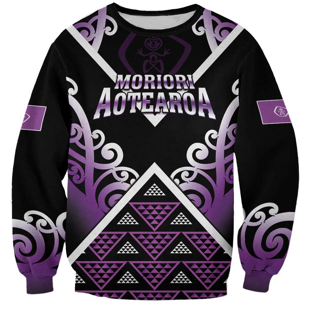 Personalised Aotearoa Moriori Sweatshirt Maori Pattern New Zealand - Polynesian Pride