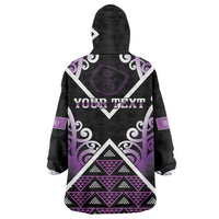 Personalised Aotearoa Moriori Wearable Blanket Hoodie Maori Pattern New Zealand - Polynesian Pride