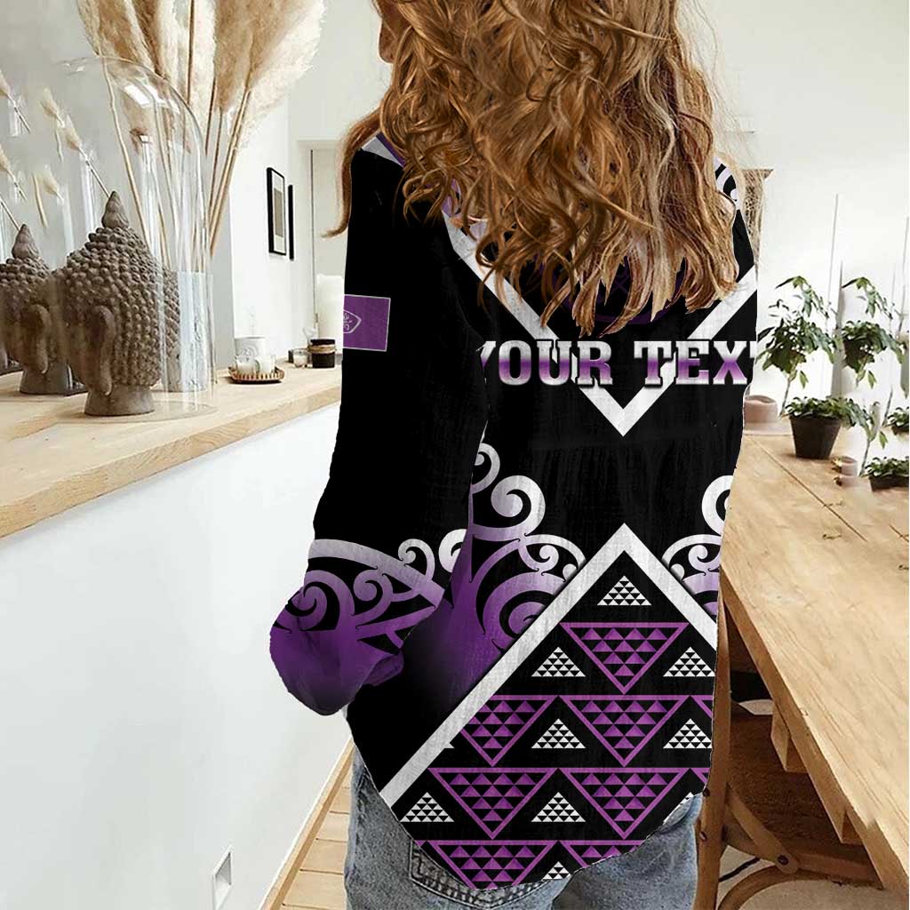Personalised Aotearoa Moriori Women Casual Shirt Maori Pattern New Zealand - Polynesian Pride