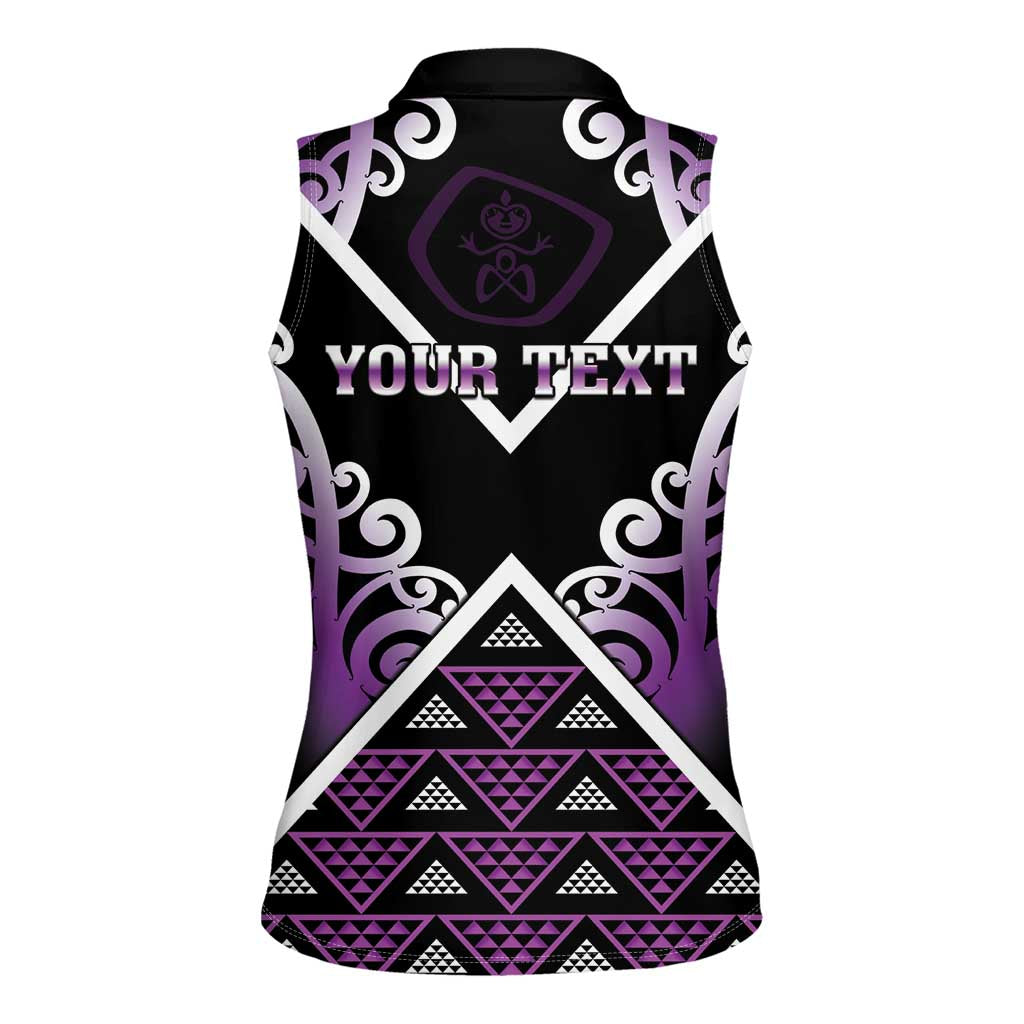Personalised Aotearoa Moriori Women Sleeveless Polo Shirt Maori Pattern New Zealand - Polynesian Pride
