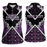 Personalised Aotearoa Moriori Women Sleeveless Polo Shirt Maori Pattern New Zealand - Polynesian Pride