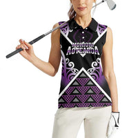 Personalised Aotearoa Moriori Women Sleeveless Polo Shirt Maori Pattern New Zealand - Polynesian Pride