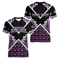 Personalised Aotearoa Moriori Women V-Neck T-Shirt Maori Pattern New Zealand - Polynesian Pride