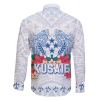 Happy Kosrae Liberation Day Family Matching Off Shoulder Maxi Dress and Hawaiian Shirt Polynesian Shark Turtle Motif