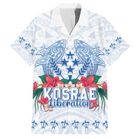 Happy Kosrae Liberation Day Family Matching Tank Maxi Dress and Hawaiian Shirt Polynesian Shark Turtle Motif