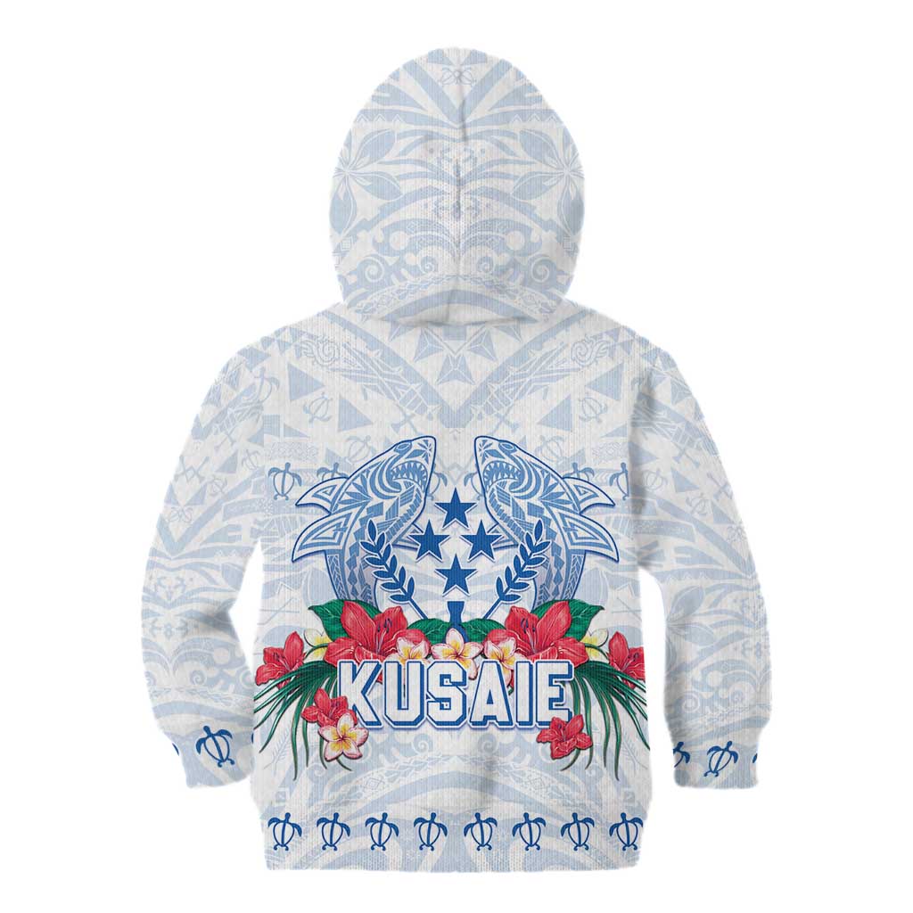 Happy Kosrae Liberation Day Kid Hoodie Polynesian Shark Turtle Motif