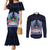 Happy Pohnpei Liberation Day Couples Matching Mermaid Dress and Long Sleeve Button Shirt Polynesian Shark Turtle Motif