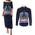 Happy Pohnpei Liberation Day Couples Matching Puletasi and Long Sleeve Button Shirt Polynesian Shark Turtle Motif