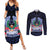 Happy Pohnpei Liberation Day Couples Matching Summer Maxi Dress and Long Sleeve Button Shirt Polynesian Shark Turtle Motif