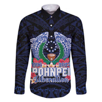 Happy Pohnpei Liberation Day Family Matching Short Sleeve Bodycon Dress and Hawaiian Shirt Polynesian Shark Turtle Motif