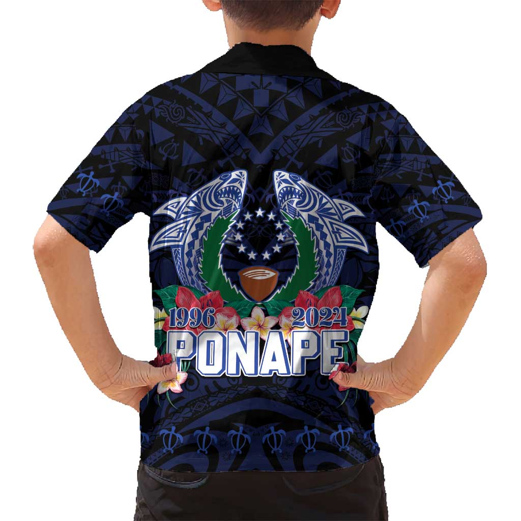 Happy Pohnpei Liberation Day Family Matching Tank Maxi Dress and Hawaiian Shirt Polynesian Shark Turtle Motif