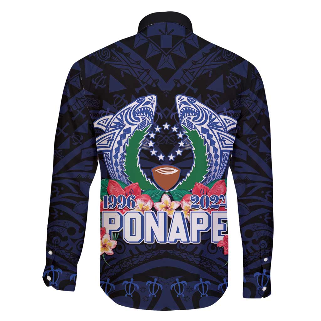 Happy Pohnpei Liberation Day Family Matching Tank Maxi Dress and Hawaiian Shirt Polynesian Shark Turtle Motif