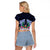 Happy Pohnpei Liberation Day Raglan Cropped T Shirt Polynesian Shark Turtle Motif