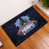 Happy Pohnpei Liberation Day Rubber Doormat Polynesian Shark Turtle Motif