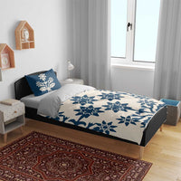 Cook Islands Navy Blue Tivaevae Bedding Set - Polynesian Pride