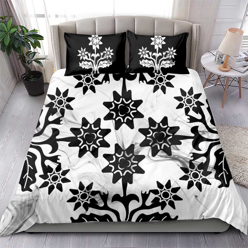 Cook Islands White Marble Tivaevae Bedding Set - Polynesian Pride