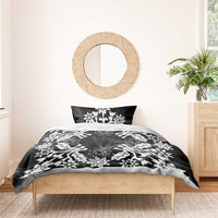 Cook Islands Tivaevae Quilt Bedding Set Black Marble - Polynesian Pride