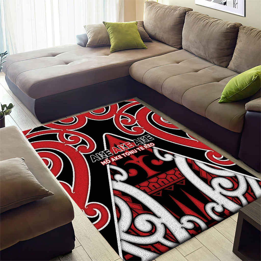 New Zealand Maori Language Week Area Rug Mo Ake Tonu Te Reo