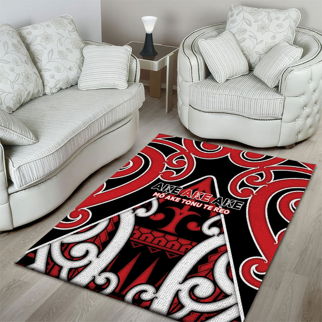 New Zealand Maori Language Week Area Rug Mo Ake Tonu Te Reo