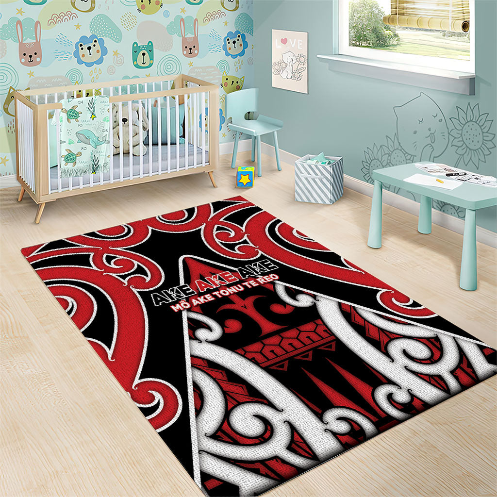 New Zealand Maori Language Week Area Rug Mo Ake Tonu Te Reo