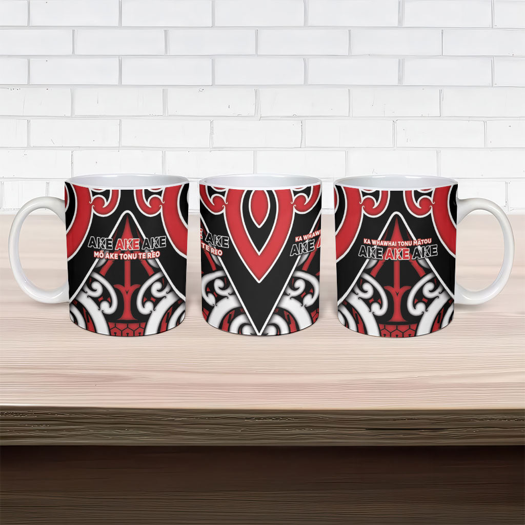 New Zealand Maori Language Week Ceramic Mug Mo Ake Tonu Te Reo