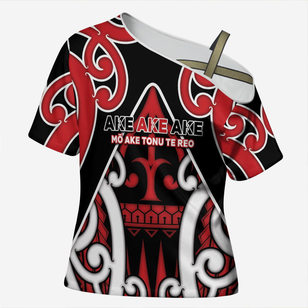 New Zealand Maori Language Week Cross Shoulder Shirt Mo Ake Tonu Te Reo
