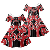 New Zealand Maori Language Week Family Matching Off Shoulder Maxi Dress and Hawaiian Shirt Mo Ake Tonu Te Reo