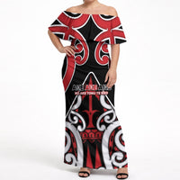 New Zealand Maori Language Week Off Shoulder Maxi Dress Mo Ake Tonu Te Reo