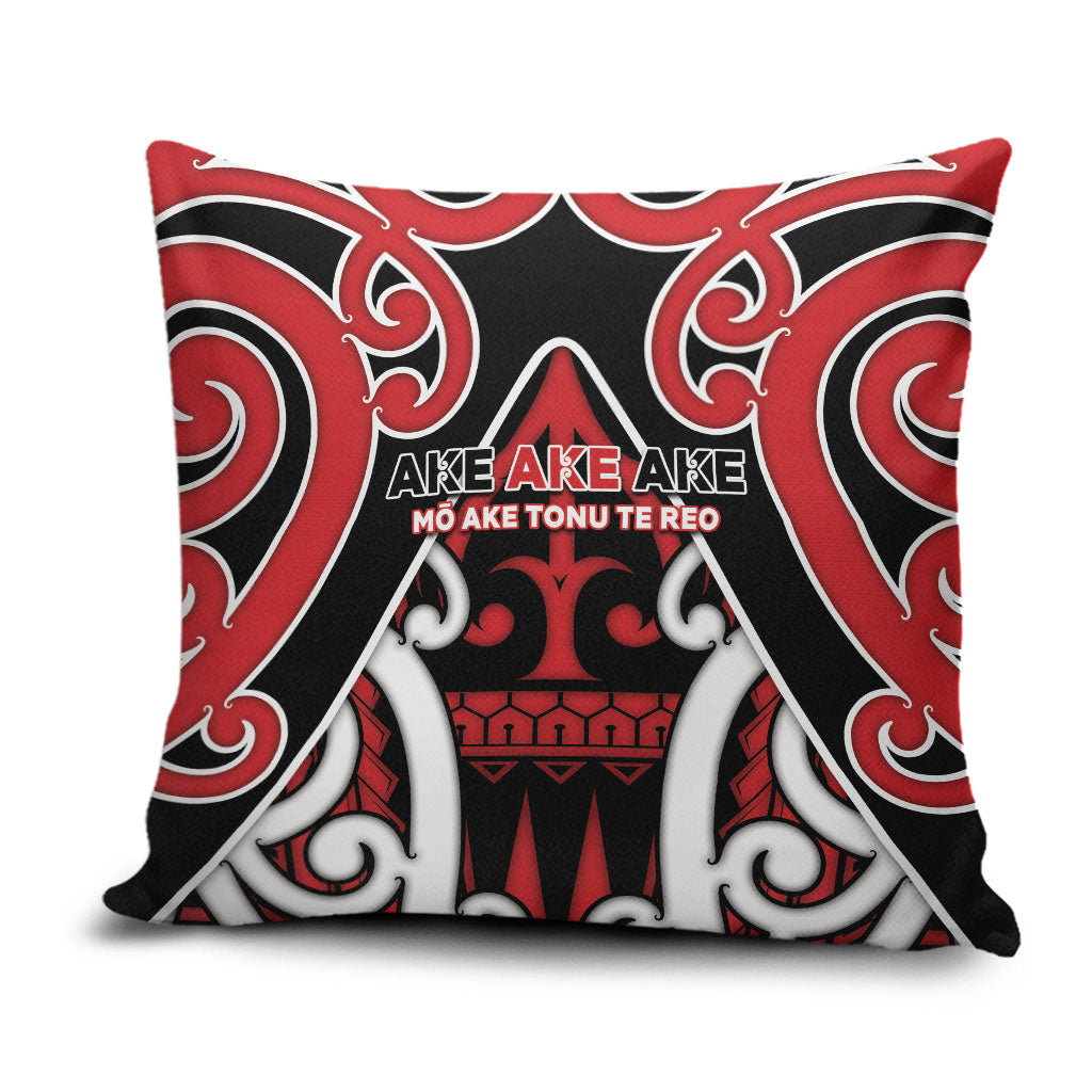 New Zealand Maori Language Week Pillow Cover Mo Ake Tonu Te Reo LT05 Black - Polynesian Pride
