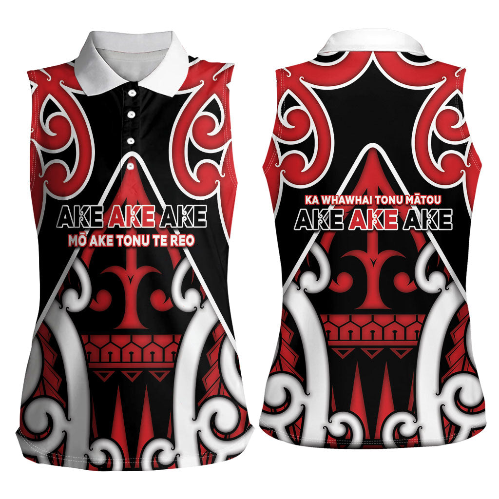 New Zealand Maori Language Week Women Sleeveless Polo Shirt Mo Ake Tonu Te Reo