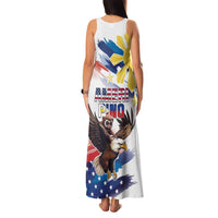 Filipino American History Month Family Matching Tank Maxi Dress and Hawaiian Shirt Bald Eagle Tarsier Together