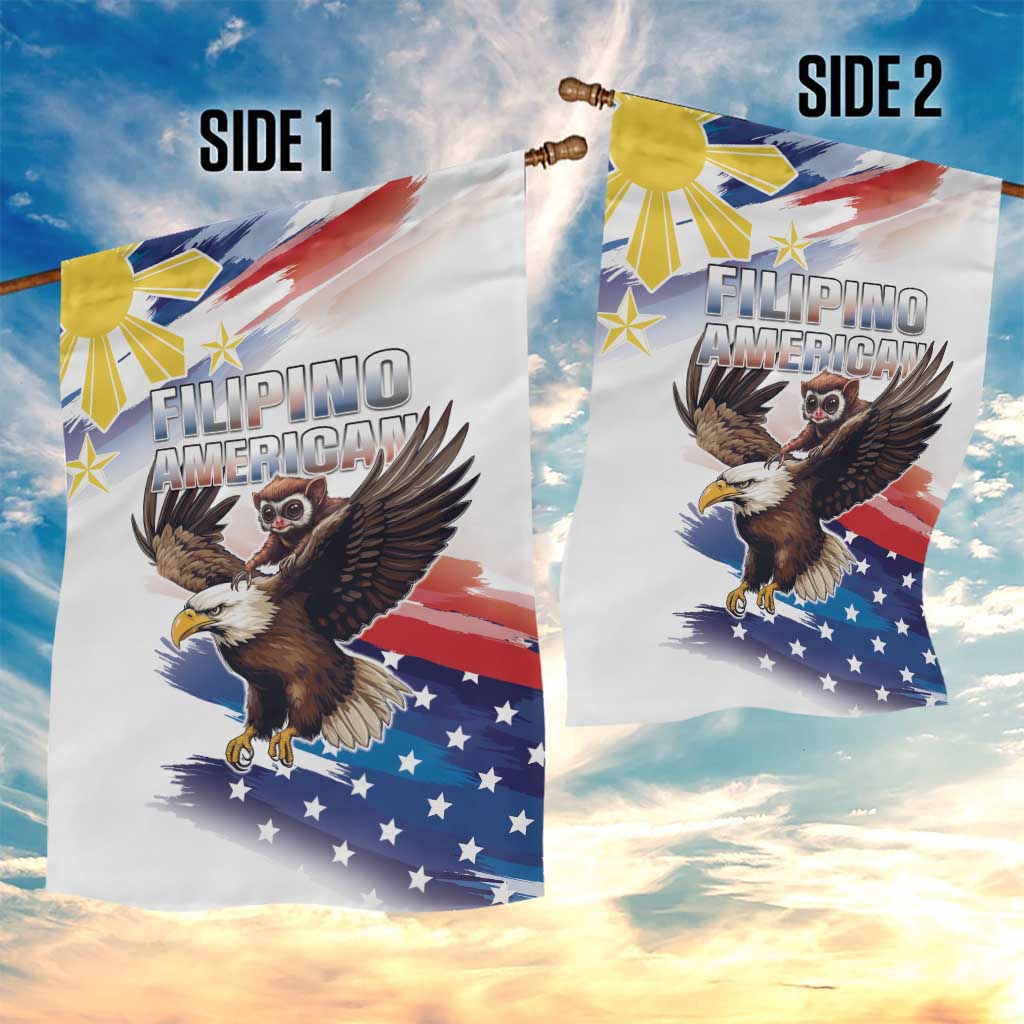 Filipino American History Month Garden Flag Bald Eagle Tarsier Together