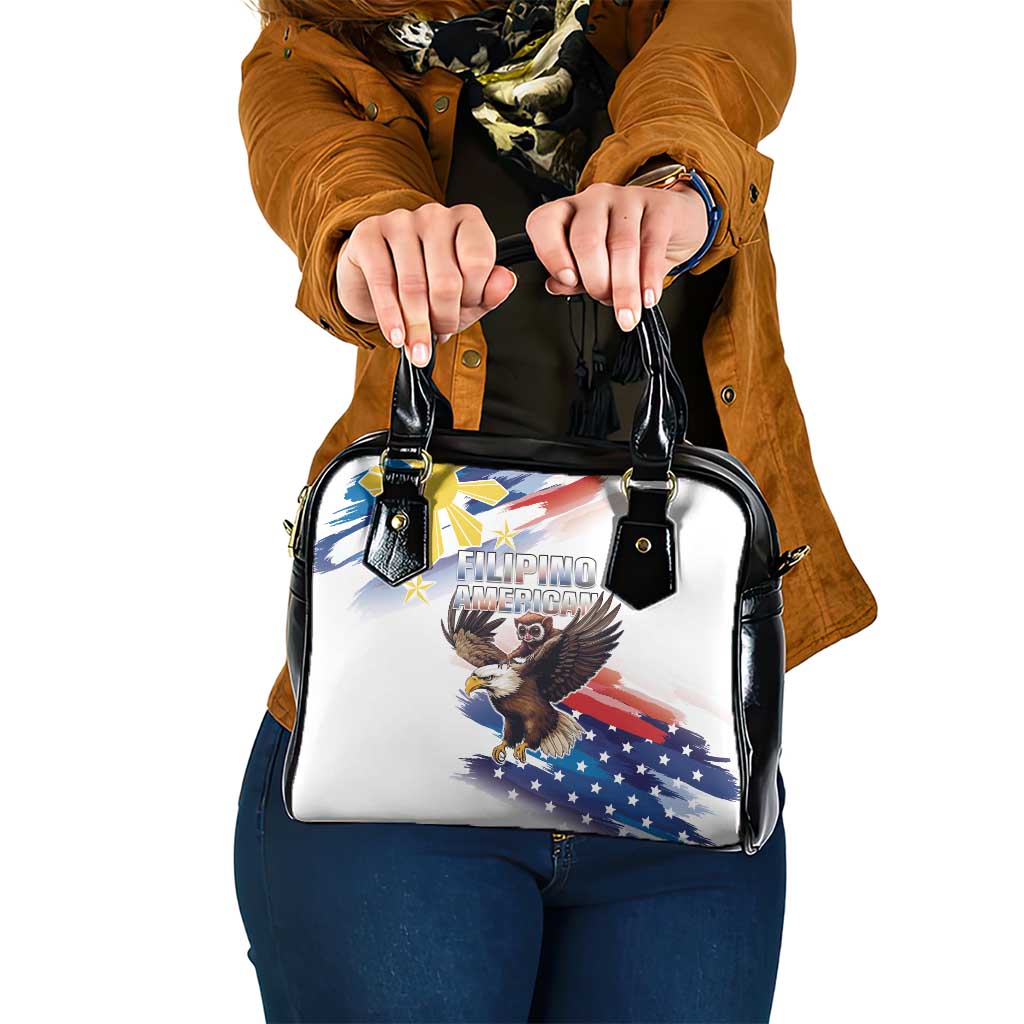 Filipino American History Month Shoulder Handbag Bald Eagle Tarsier Together LT05 One Size White - Polynesian Pride