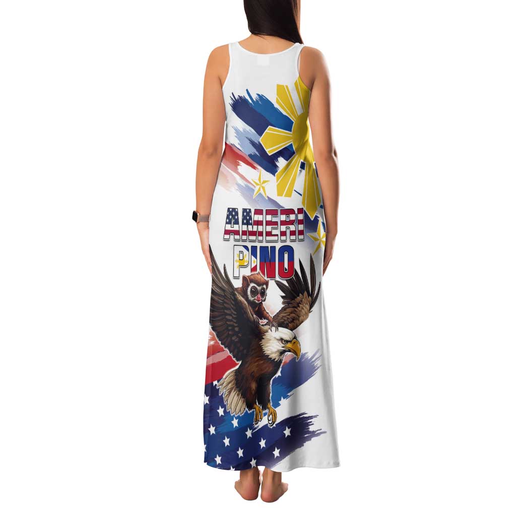 Filipino American History Month Tank Maxi Dress Bald Eagle Tarsier Together