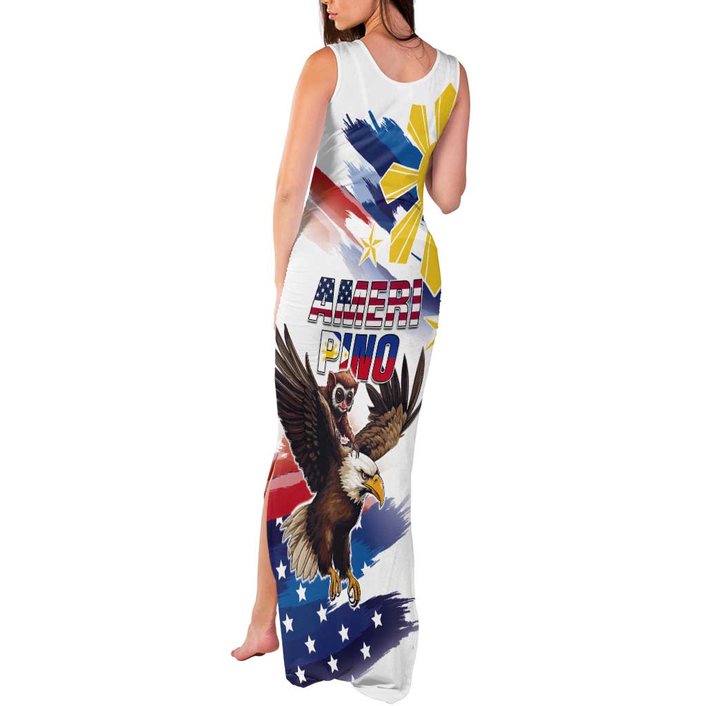 Filipino American History Month Tank Maxi Dress Bald Eagle Tarsier Together