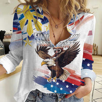 Filipino American History Month Women Casual Shirt Bald Eagle Tarsier Together