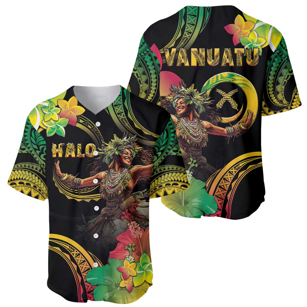 Halo Vanuatu Baseball Jersey Beautiful Woman Dancing LT05 - Polynesian Pride